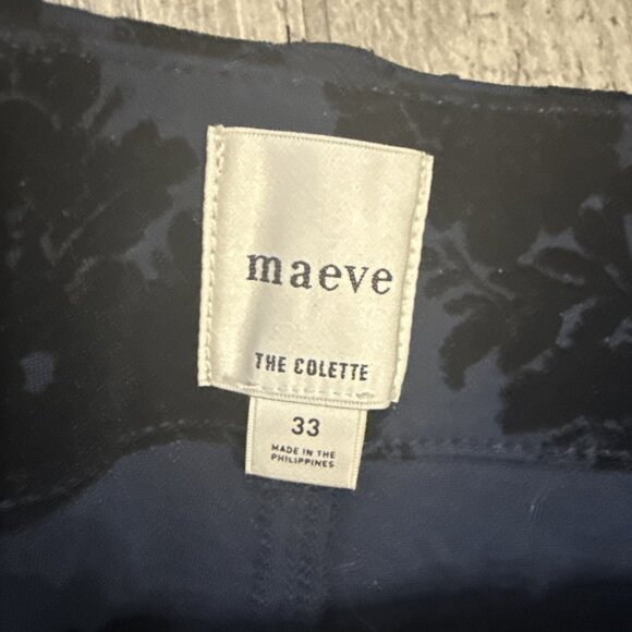 Anthropologie Maeve The Colette Crop Pants Wide Leg Blue Floral Size 33 - Picture 5 of 7